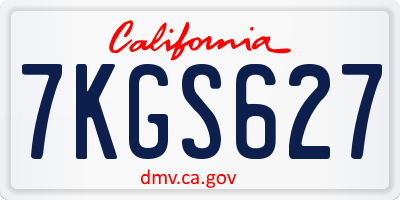 CA license plate 7KGS627