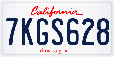 CA license plate 7KGS628