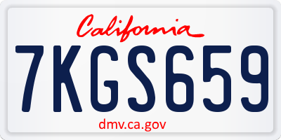 CA license plate 7KGS659