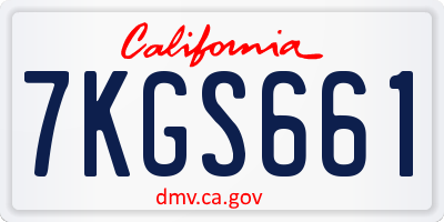 CA license plate 7KGS661