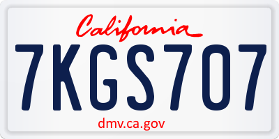 CA license plate 7KGS707