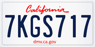 CA license plate 7KGS717