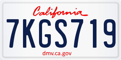 CA license plate 7KGS719