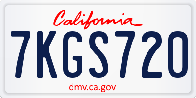 CA license plate 7KGS720