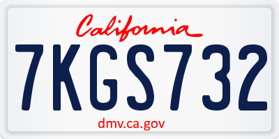 CA license plate 7KGS732