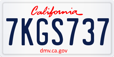 CA license plate 7KGS737