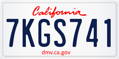 CA license plate 7KGS741