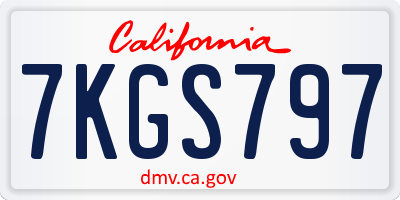 CA license plate 7KGS797