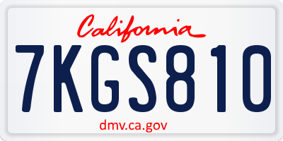 CA license plate 7KGS810