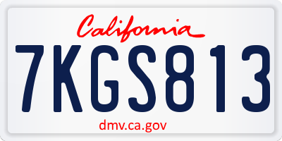 CA license plate 7KGS813