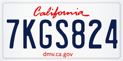 CA license plate 7KGS824