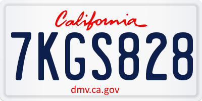 CA license plate 7KGS828