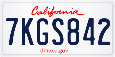 CA license plate 7KGS842