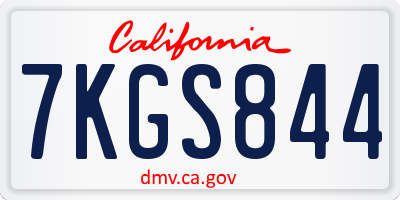 CA license plate 7KGS844