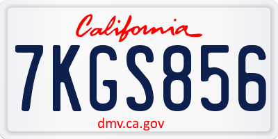 CA license plate 7KGS856