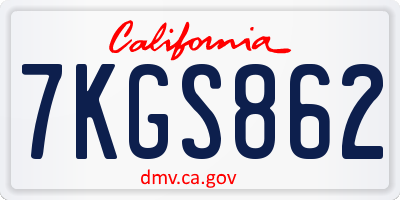 CA license plate 7KGS862