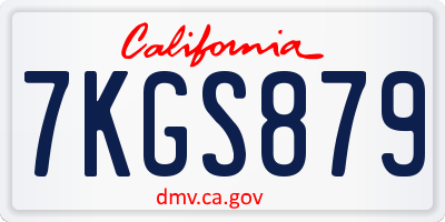 CA license plate 7KGS879