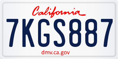 CA license plate 7KGS887