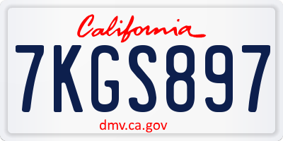 CA license plate 7KGS897
