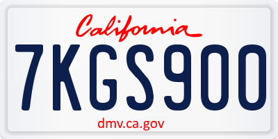 CA license plate 7KGS900