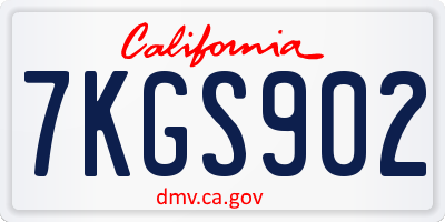 CA license plate 7KGS902