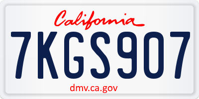 CA license plate 7KGS907