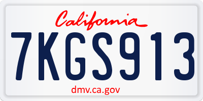 CA license plate 7KGS913