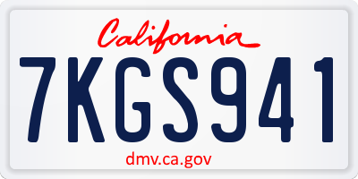 CA license plate 7KGS941