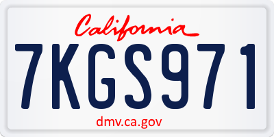 CA license plate 7KGS971