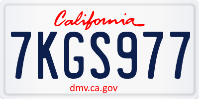 CA license plate 7KGS977