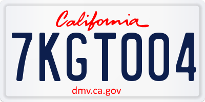 CA license plate 7KGT004