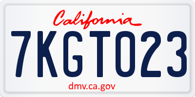 CA license plate 7KGT023