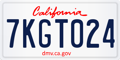 CA license plate 7KGT024