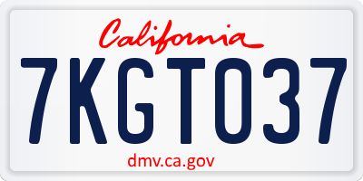 CA license plate 7KGT037