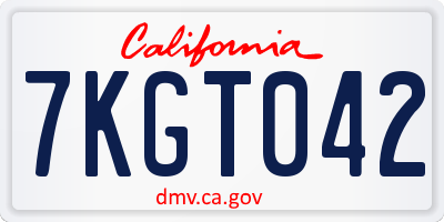 CA license plate 7KGT042