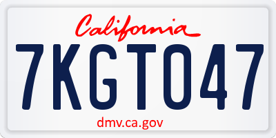 CA license plate 7KGT047