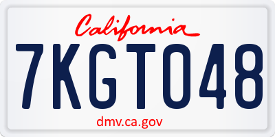 CA license plate 7KGT048