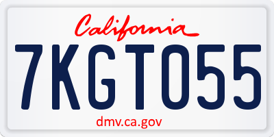 CA license plate 7KGT055