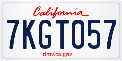 CA license plate 7KGT057