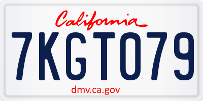 CA license plate 7KGT079