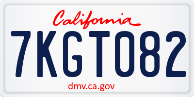 CA license plate 7KGT082