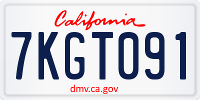 CA license plate 7KGT091