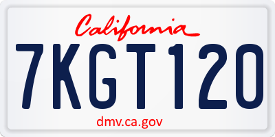 CA license plate 7KGT120