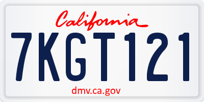 CA license plate 7KGT121