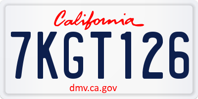 CA license plate 7KGT126