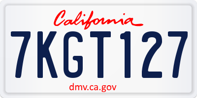 CA license plate 7KGT127