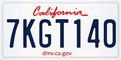 CA license plate 7KGT140