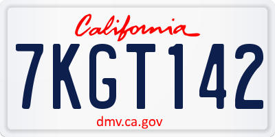 CA license plate 7KGT142