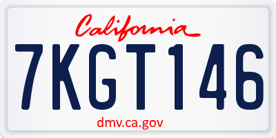 CA license plate 7KGT146