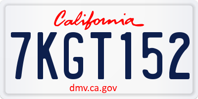 CA license plate 7KGT152